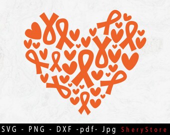 Multiple Sclerosis SVG, Multiple Sclerosis Heart SVG, Multiple Sclerosis Ribbon svg, Multiple, Awarenes Ribbon, svg file to use for Cricut