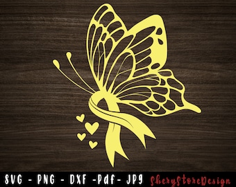 Butterfly Bone Cancer SVG, Bone Cancer SVG, Bone cancer Ribbon svg, Bone Cancer png, Awareness Ribbon, archivo svg para usar para Cricut
