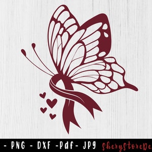 Butterfly Multiple myeloma SVG, Multiple myeloma SVG, Multiple myeloma Ribbon svg, Multiple myeloma png, Ribbon, svg file to use for Cricut