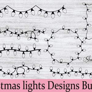 クリスマス ライト SVG、クリスマス ライト ストリング SVG、クリスマス ライト、クリスマス カット ファイル、クリスマス SVG、Crciut 用 SVG ファイル、シルエット
