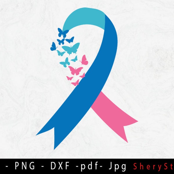 Feather Thyroid Cancer SVG, Thyroid Cancer SVG, Thyroid cancer Ribbon svg, Thyroid Cancer png, Awarenes Ribbon, svg file to use for Cricut