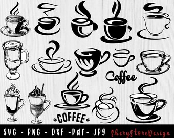 Koffie Svg, koffiekopje svg, koffiekopje Clipart bundel, koffie Tumbler svg, koffiemok Svg, gesneden bestand voor Cricut, silhouet