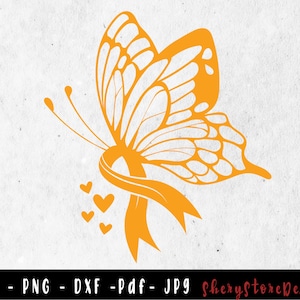 Butterfly Appendix Cancer SVG, Appendix Cancer SVG, Appendix cancer Ribon svg, Appendix Cancr png, Awarens Ribon, svg file to use for Cricut