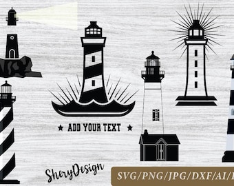 Lighthouse SVG Bundle, Lighthouse Clipart, Lighthouse SVG Cut Fils for Cricut, Lighthouse Monogram, Lighthouse Silhouette, Lighthouse vector
