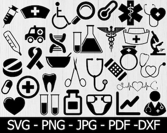 Nurse Bundle SVG, Nurse Svg, Stethoscope Svg, Nursing Svg, Nurse life svg, nurse svg file for Cricut Design Space, Silhouette