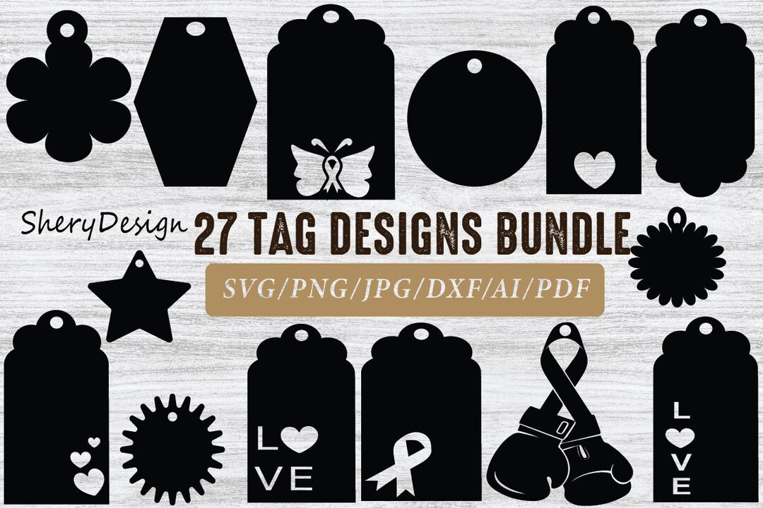 File Tag Designes Tag SVG, Tags SVG Bundle, Tags Template, Gift Bag Tags Template, Cut ...