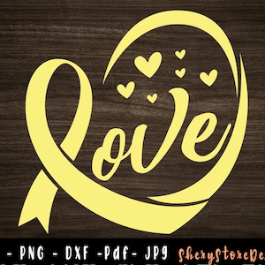 Bone Cancer SVG, Sarcoma Cancer Feather Ribbon SVG, Sarcoma Heart SVG, Feather Yellow svg, svg file to use for Cricut Silhouette