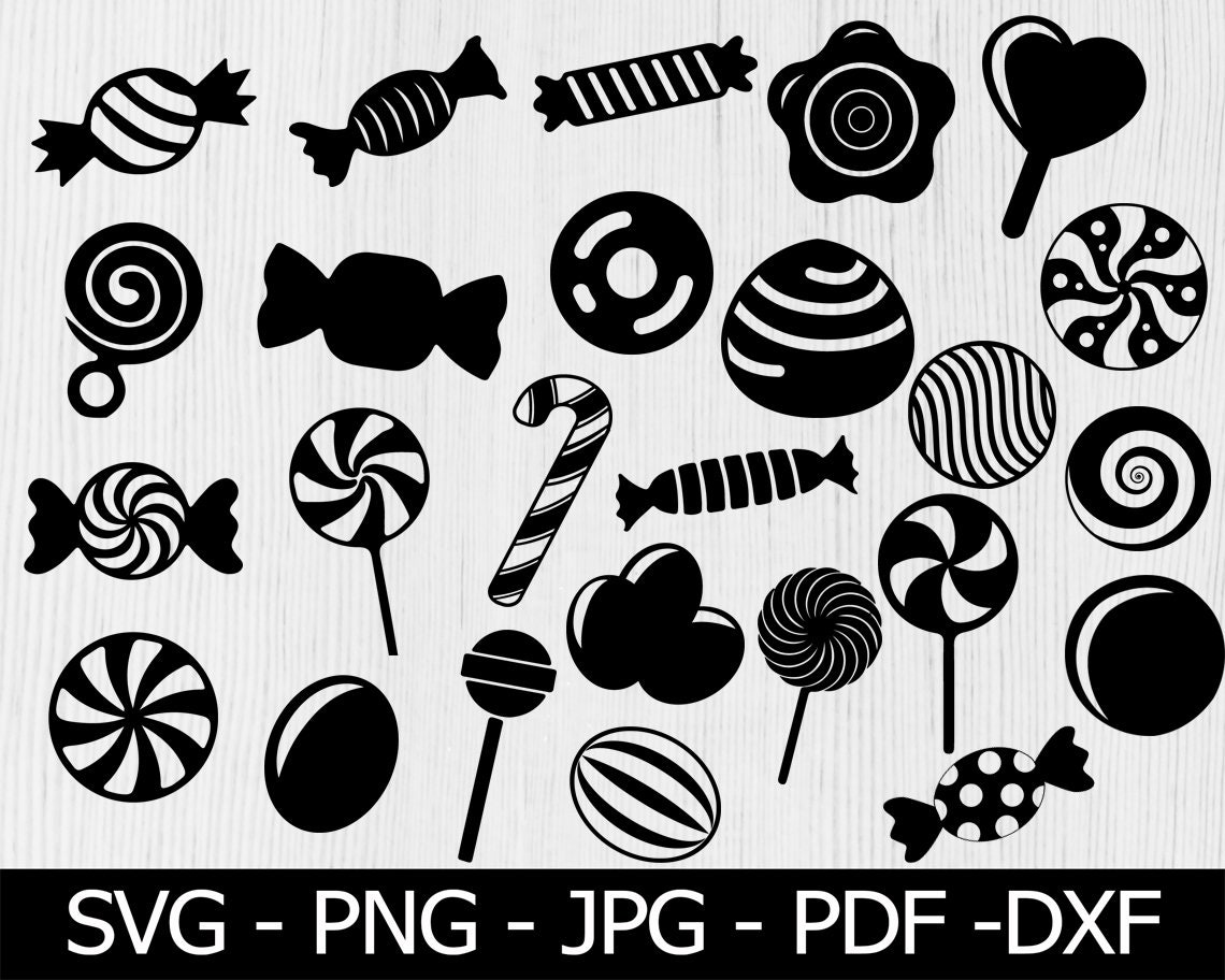 Candy SVG Bundle, Candy Clipart, Candy Silhouette, Lollipop Svg, Sweet