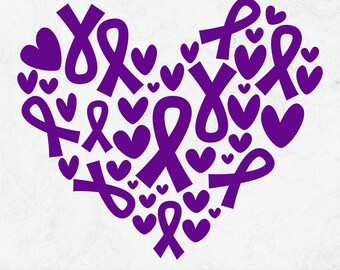 Heart  Systemic lupus SVG, Systemic lupus svg, Systemic lupus Awareness Svg, Purple Ribbon Svg, Svg cut file to use for Cricut