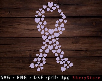 Cinta de corazón con cáncer testicular SVG, Concientización sobre el cáncer testicular SVG, Cinta, archivo svg para usar en Cricut Silhouette