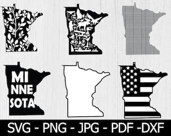 Minnesota State SVG, Floral Minnesota State, Minnesota SVG, Minnesota Home Svg, usa state svg, MN Svg, Cricut, Silhouette, Instant Download