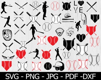 Baseball Bundle SVG, Baseball Silhouette, Love Baseball Svg, Baseball Clipart, Baseball Bat Svg, Baseball Stitches Svg, Baseball Mom svg