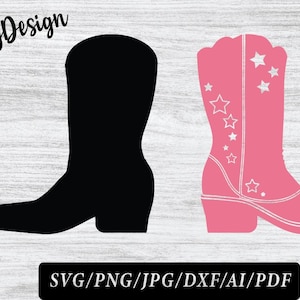 Cowboy Boot SVG, Cowboy Boot Cut File, Western Svg, Cowboy SVG, Cowboy Boot Silhouette, Western Clipart, Pink Cowboy Boot, Svg file Cricut