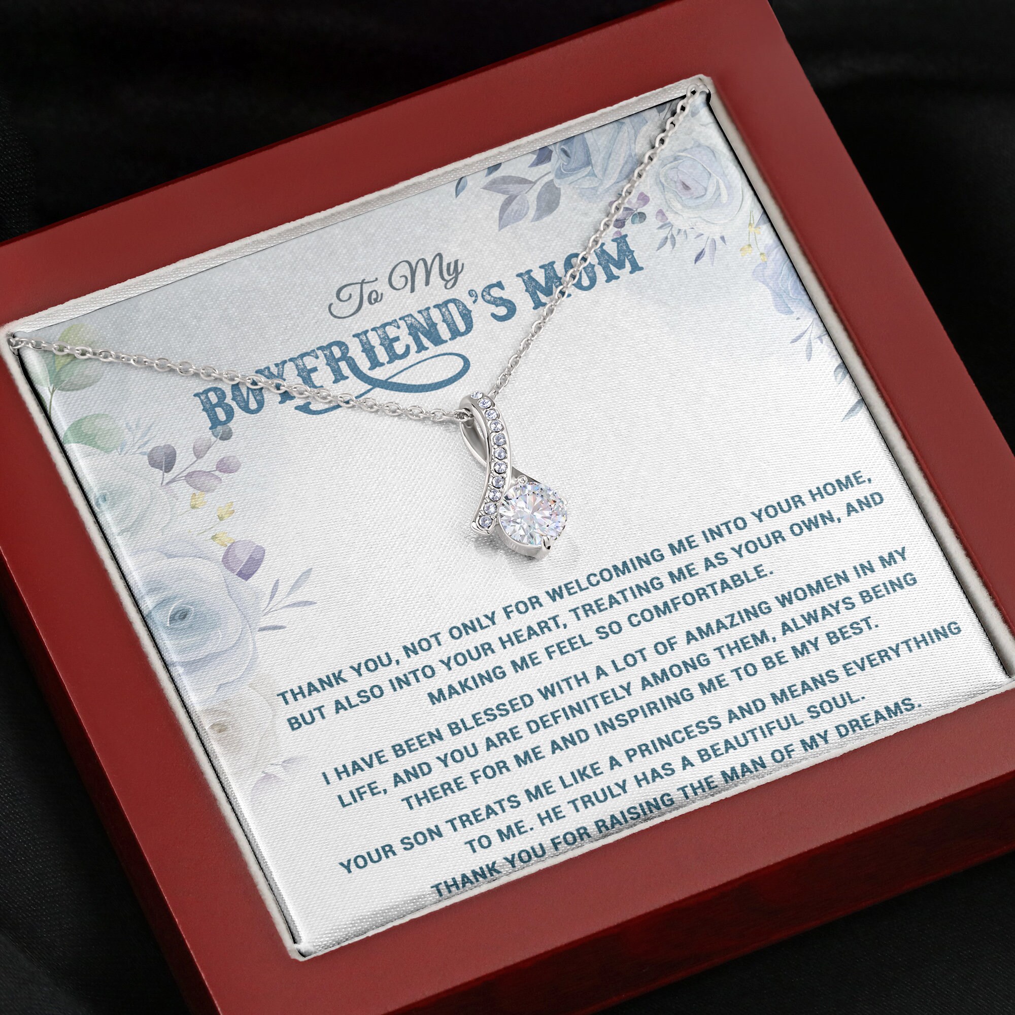 Boyfriend's Mom Gift To My Boyfriends Mom Necklace For Etsy