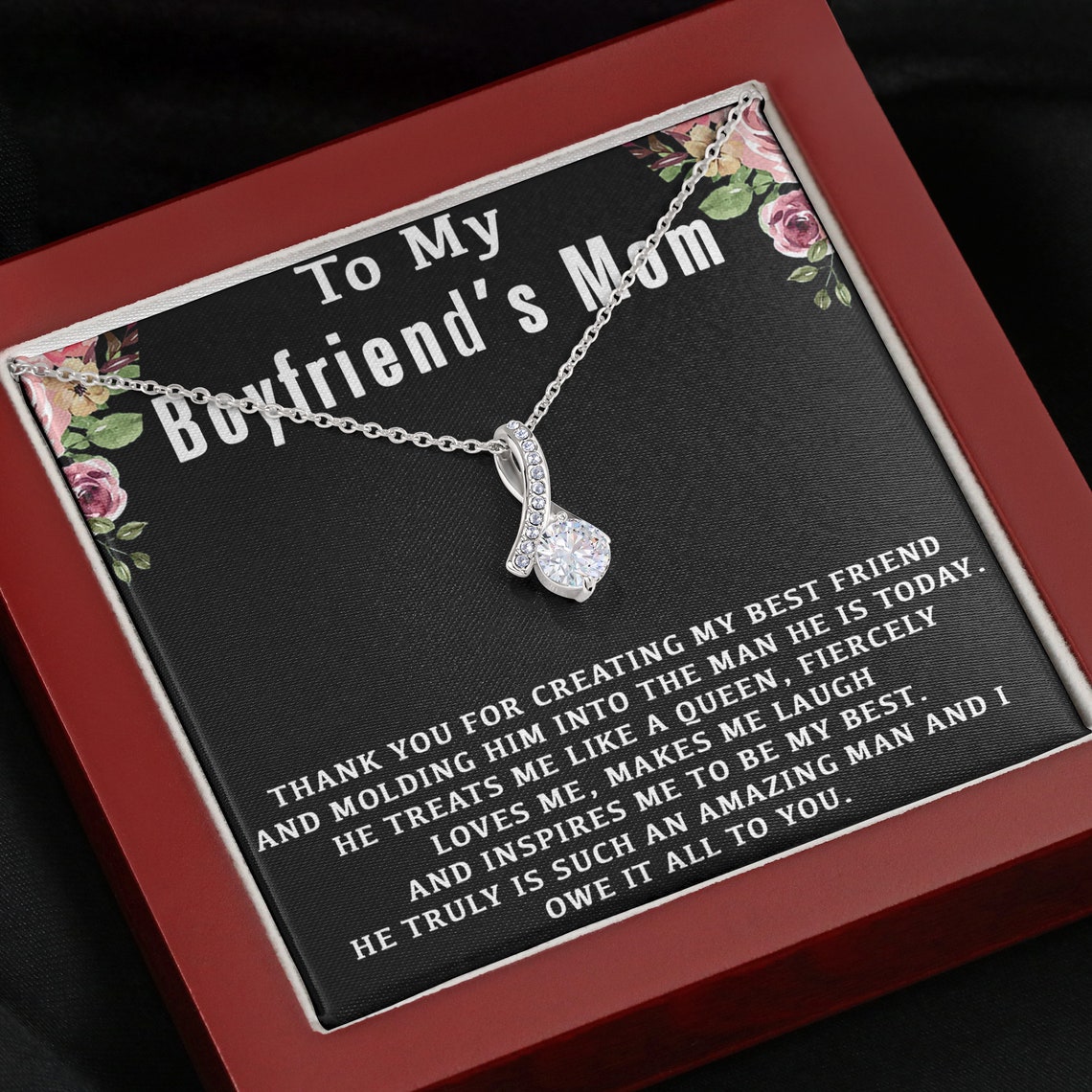 Boyfriends Mom Gift To My Boyfriends Mom Necklace For My Etsy
