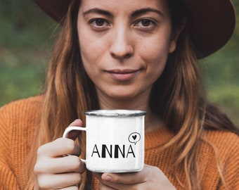 Enamel Cup/Camping Mug Girlfriend: Anna