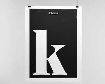 Poster: kitchen, b/w