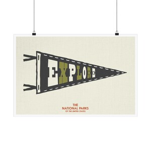 National Park Poster | Pennant Flag | Explore | Matte Posters