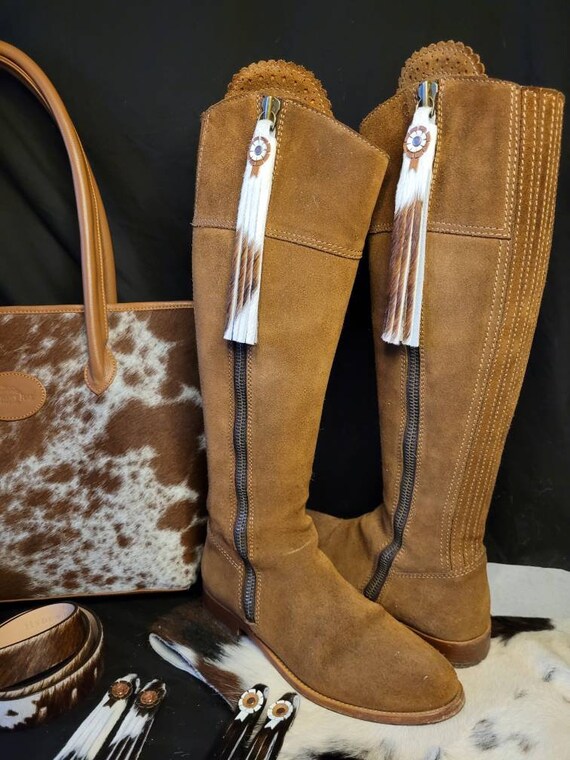COWHIDE fur On Long Boot/handbag 