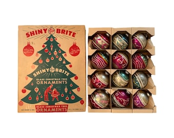 シャイニーブライトクリスマスオーナメント - レッドゴールドの