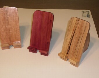 Handmade Wooden Phone Holder: Maple, Cedar, Oak