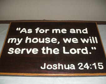 Customizable Joshua 24:15 Wood Sign - Handmade USA