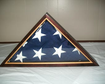 Handmade Hardwood Flag Box: 9' x 5 1/2' Display Case