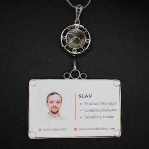 Handgefertigter ID Ausweishalter mit einziehbarer Rolle