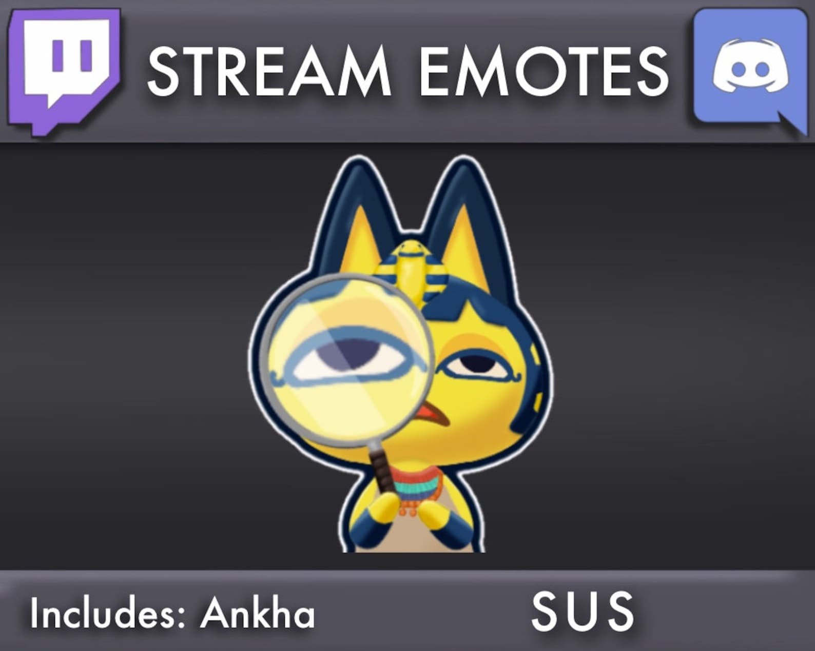 Animal Crossing Ankha SUS Twitch/Discord Stream Emote | Etsy