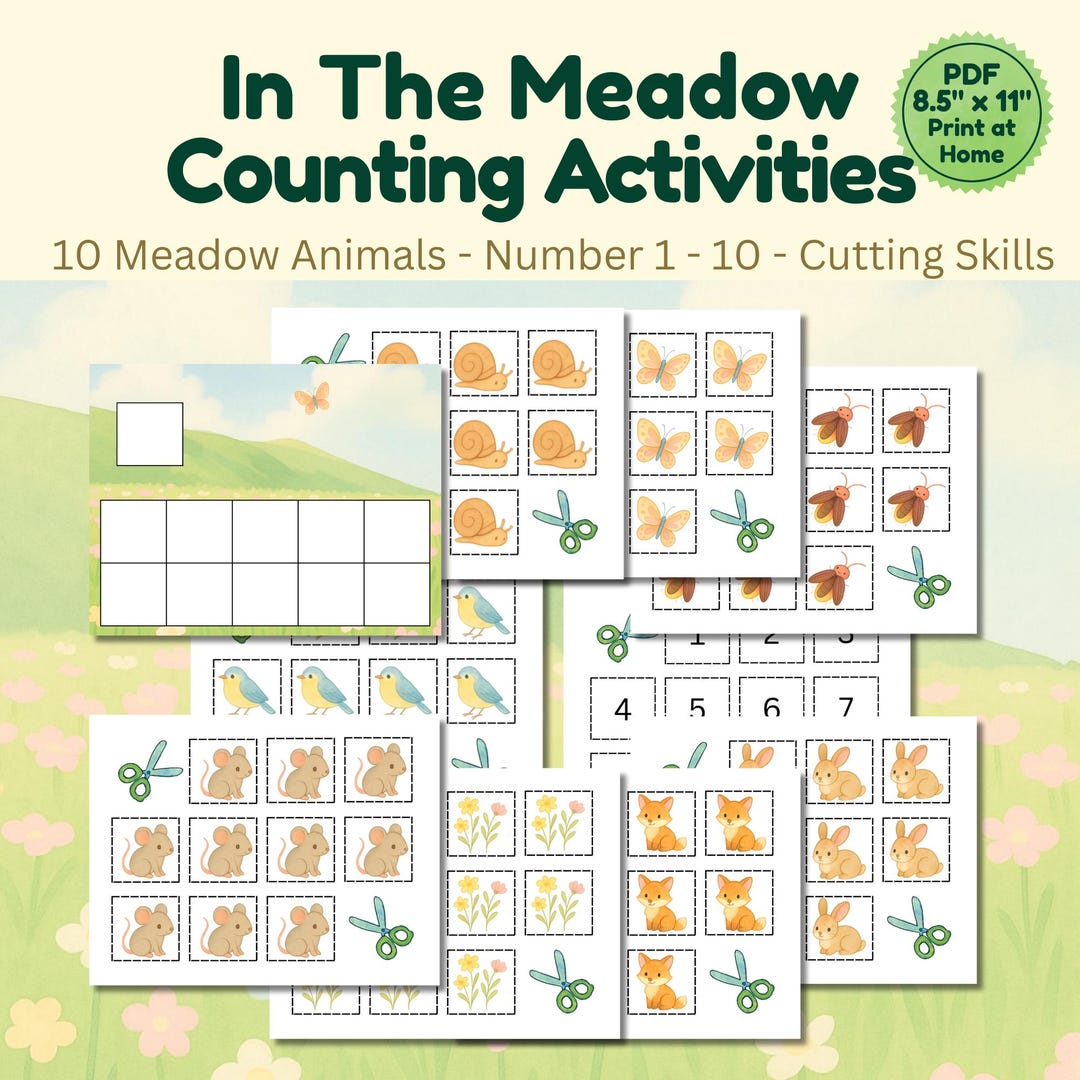 In the Meadow Counting Activities | 1–10 Counting Cards | Preschool ...