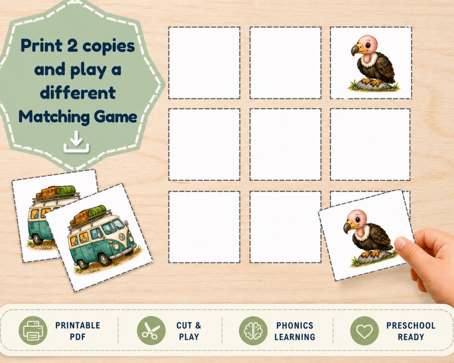 ABC Phonics Matching Activity Printable, Alphabet Beginning Sounds Game ...