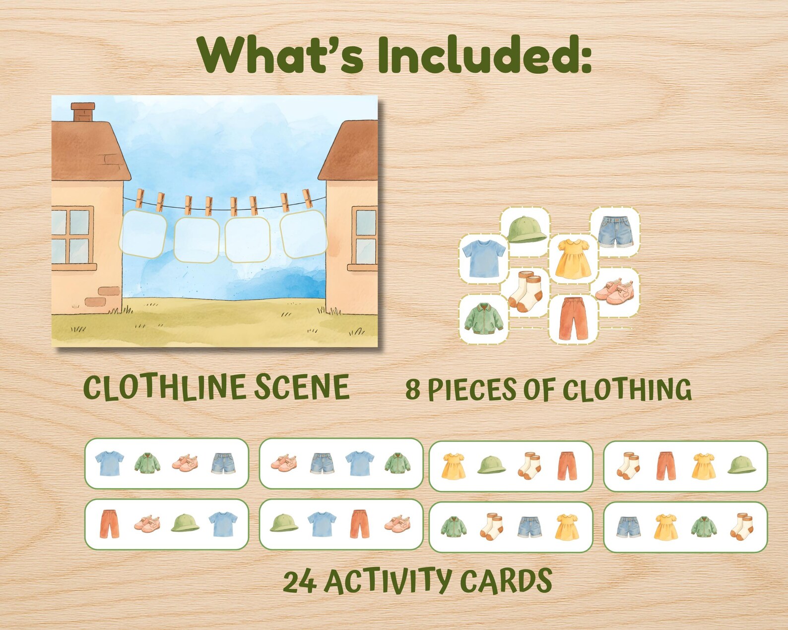 Clothes Matching Activity Printable, Toddler Busy Binder, Preschool ...