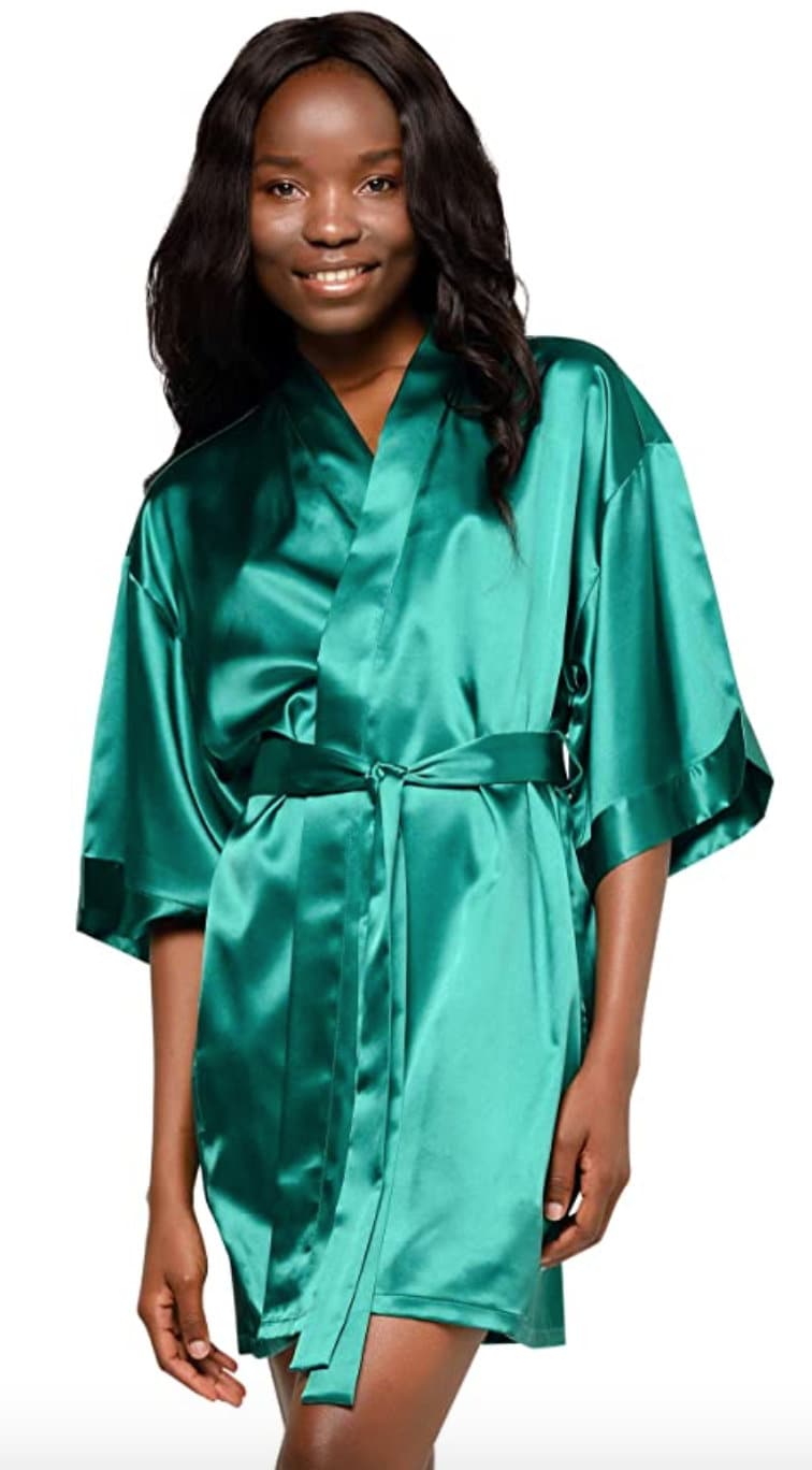 Green Satin BLANK Robe for Bridesmaids Maid of Honor Wedding Etsy