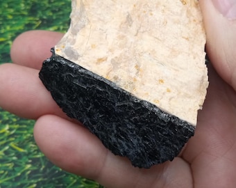 Beautiful Black White Tourmaline Mineral Specimen ~  Namibia ~