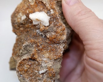 Grossular Garnet Calcite Crystal Cluster, Natural Gemstone Specimen, Healing Crystal, Meditation ~ FREE SHIPPING