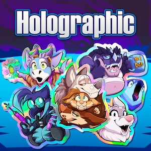 Holographische Sticker // Furry Fantasy
