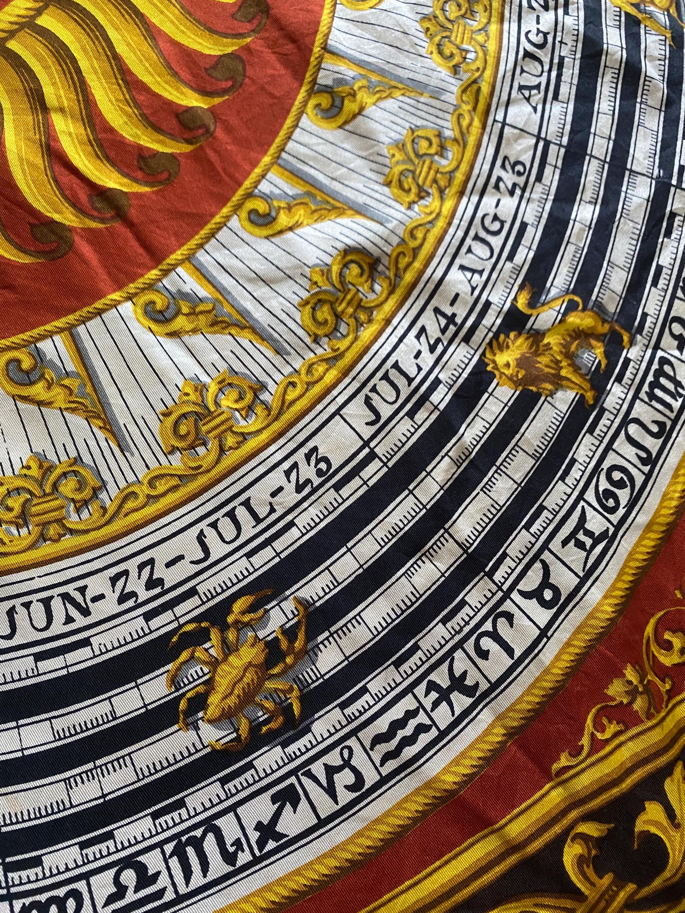 Vintage Erre Zodiac Silk Scarf Astrology Sun Design - Baroque Style 30 ...