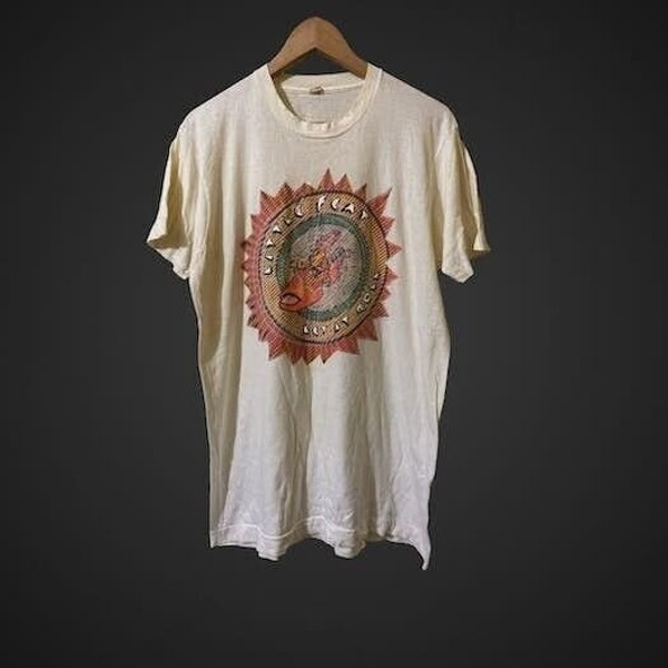 T-shirt vintage des années 80 Little Feat Band / point simple