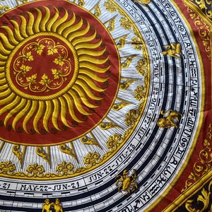 Vintage Erre Zodiac Silk Scarf Astrology Sun Design - Baroque Style 30 ...