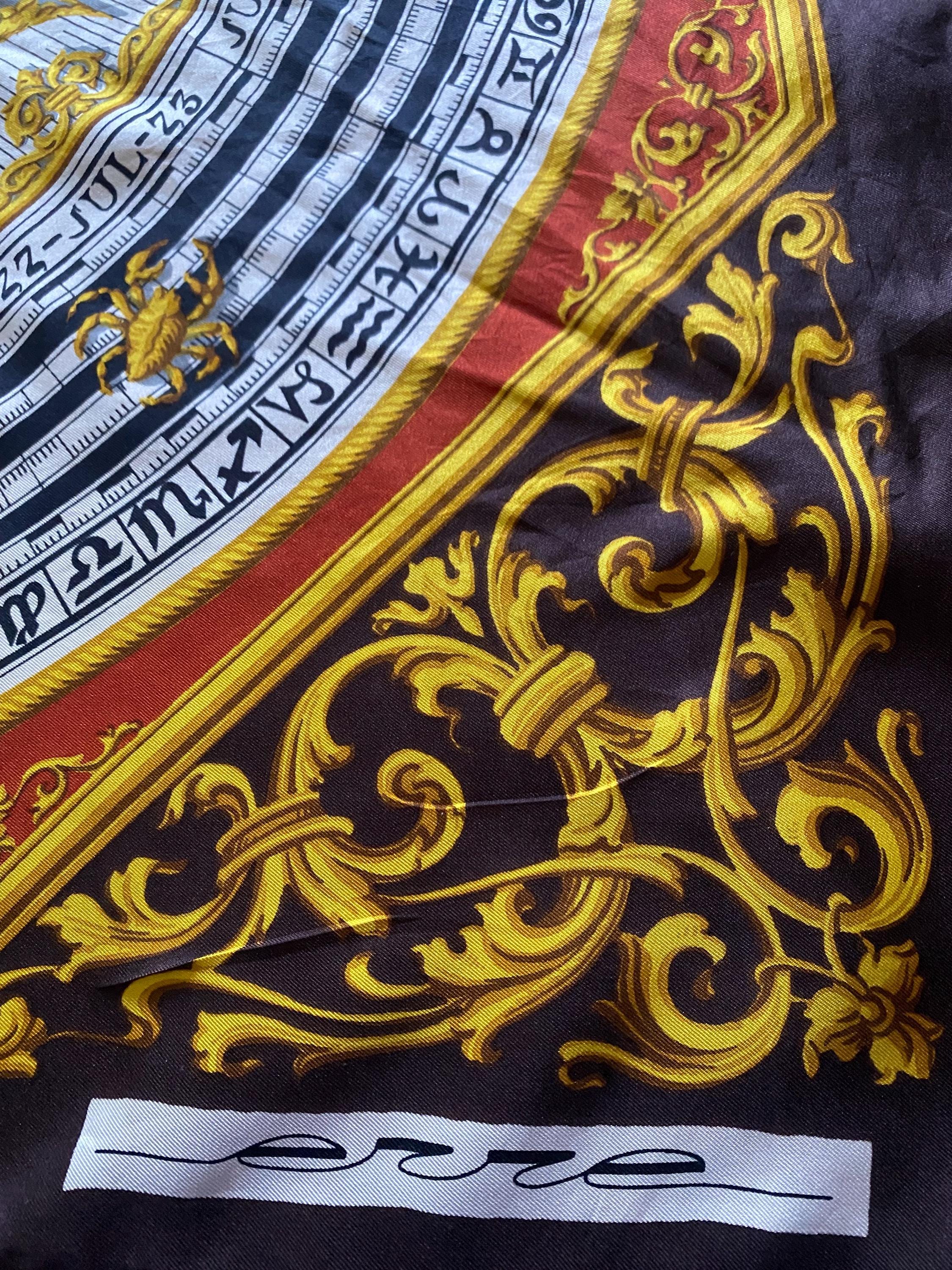 Vintage Erre Zodiac Silk Scarf Astrology Sun Design - Baroque Style 30 ...