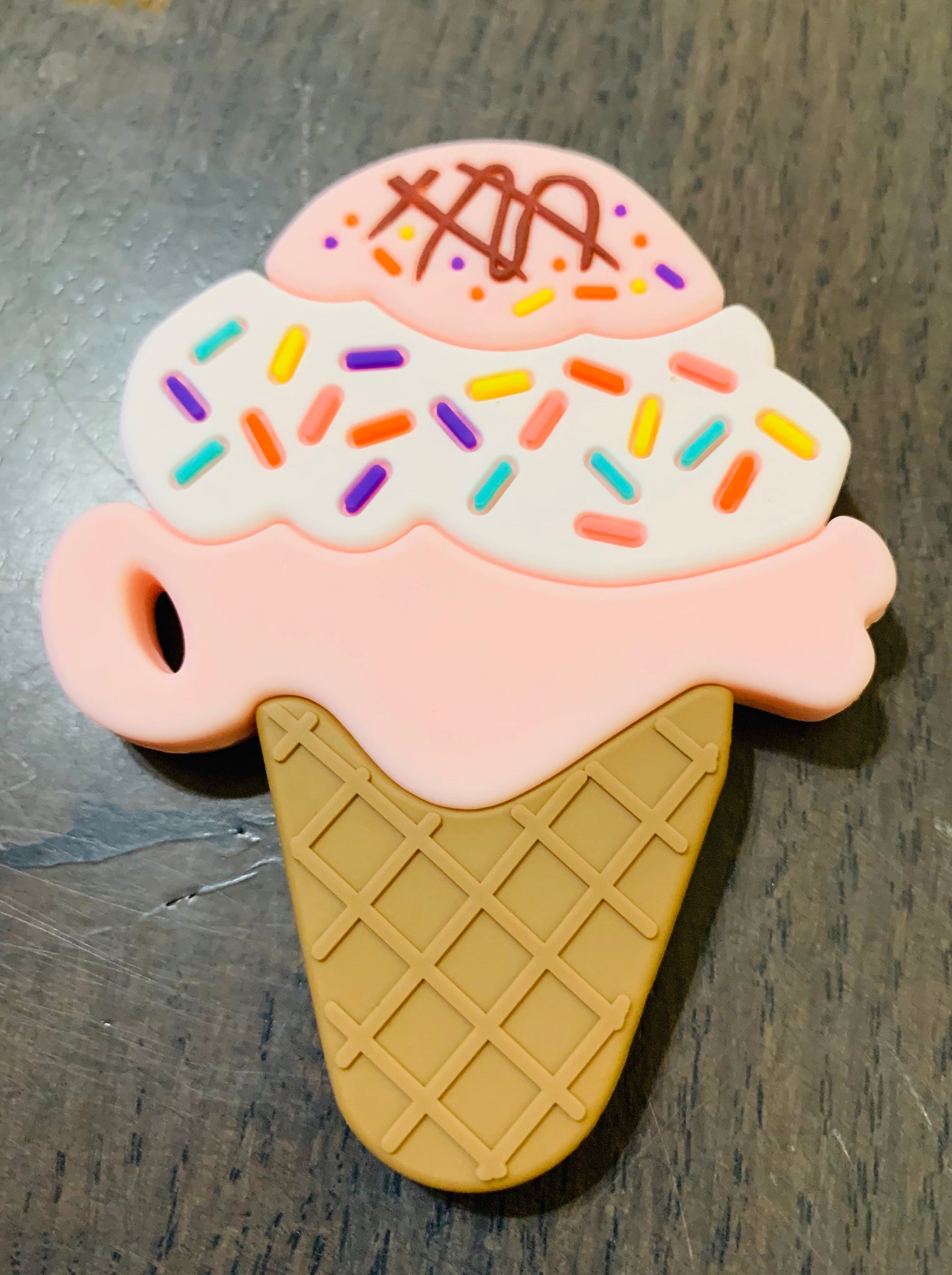 Teether Chewelry Pacifier Pendant Silicone Ice Cream Cones Etsy UK