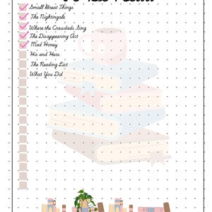 To be read (TBR) journal page, digital and printable