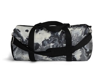 Marble Duffel | Black and Gray | Modern | Gym Bag | Travel | Weekender | Overnight Bag