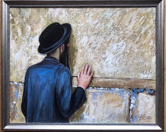 Original Acrylic Painting, Western Wall, Holy Land, Kotel, Jerusalem, Israel,Judaism, Hand Made, One of a Kind