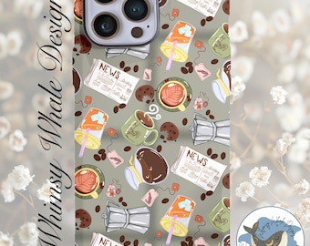 Coffee Lover Tough Protective Case, Spill The Beans Espresso Latte Theme Matte/Glossy Phone Case, Protective Cover, Cute Gifts, Tough Case