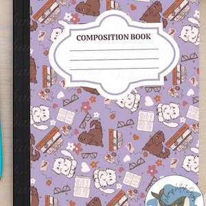 Kitten Lit - Libro acogedor y cuaderno de composición con temática de gatos, papeles digitales PNG, archivo de diseño de superficie de tela de vinilo