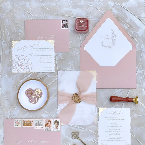 Calista Blush Wedding Invitation