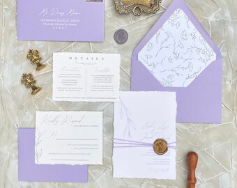 Elodie Lavender Wedding Invitation