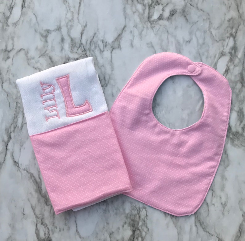 Burp Cloth Personalized Pink & Blue Burp Cloth Set for Baby Etsy