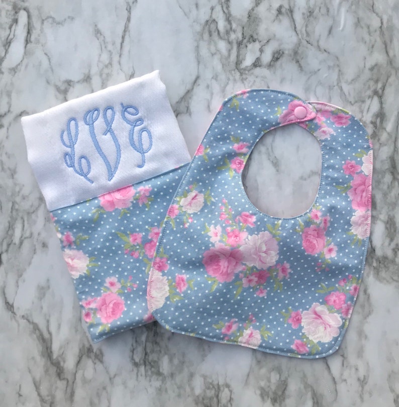 Burp Cloth Personalized Pink & Blue Burp Cloth Set for Baby Etsy
